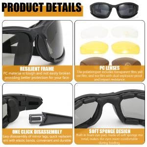 PALAY® UV400 Riding Goggles, Black Cycling & Motorcycle Sunglasses for Men, 3 Interchangeable Lenses, Anti-Fog, Windproof, Scratch-Resistant, Adjustable Strap, 2 Pack with Storage Bag PALAY® UV400 Riding Goggles, Black Cycling & Motorcycle Sunglasses for Men, 3 Interchangeable Lenses, Anti-Fog, Windproof, Scratch-Resistant, Adjustable Strap, 2 Pack with Storage Bag
